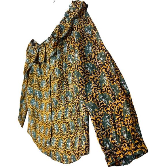 J. Crew Women’s Ratti Elephant Print Blouse Cotton NWT Size 4 Bohemian Milk Maid - Picture 9 of 16